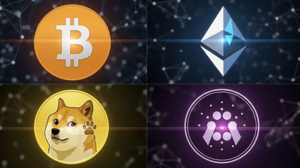 Bitcoin Ethereum Dogecoin and Cardano