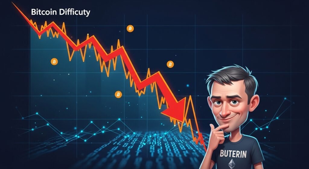 Bitcoin Difficulty Plunges as Buterin