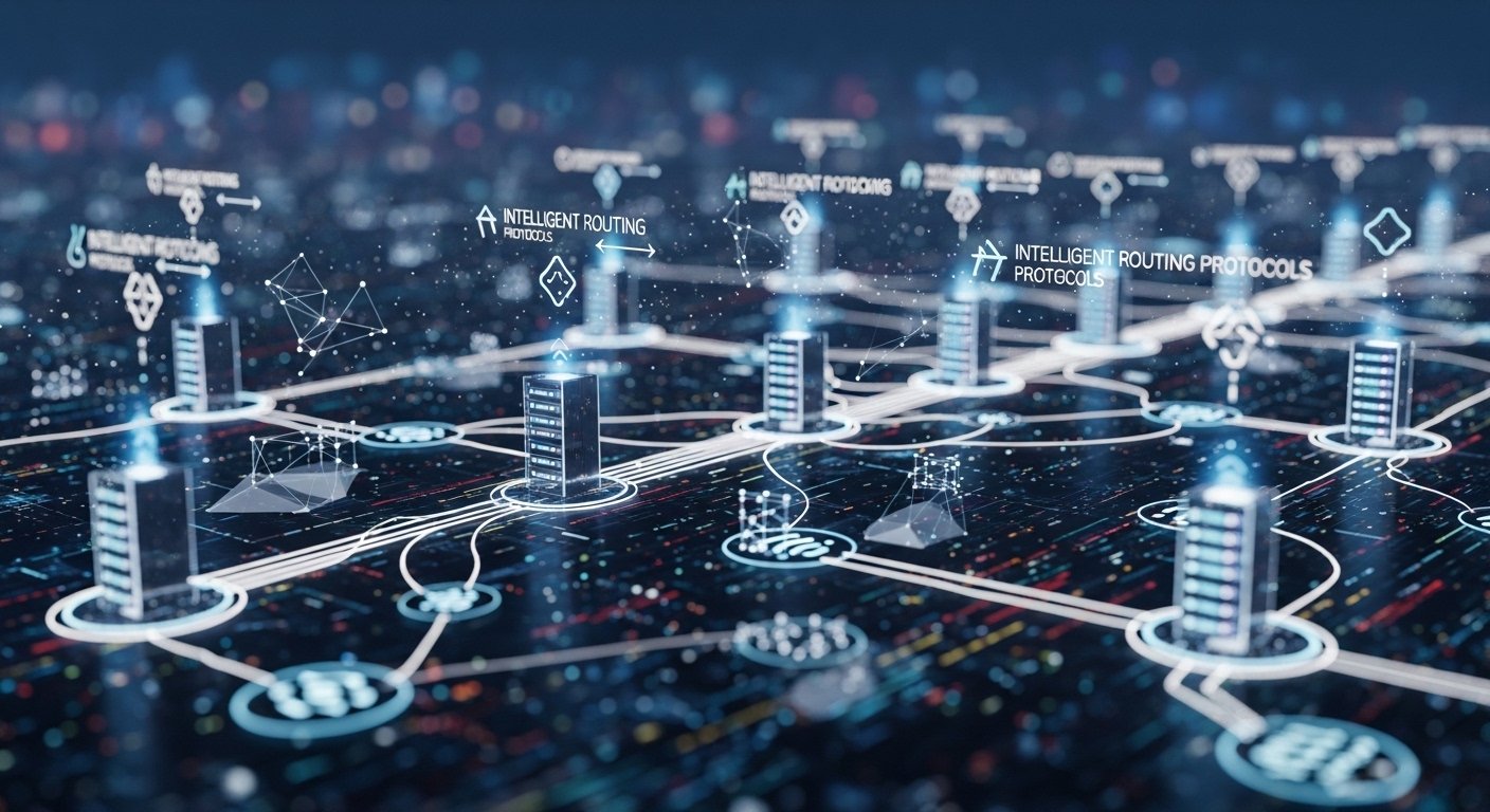 distributed network architecture and intelligent routing protocols